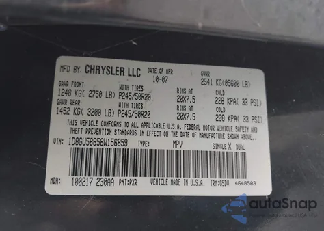 2008 Dodge Nitro Slt/Rt from USA, damaged, VIN 1D8GU58658W156859